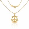 Ζώδιο ασημένιο επίχρυσο ζυγός - Online eshop stefana-gamou.gr