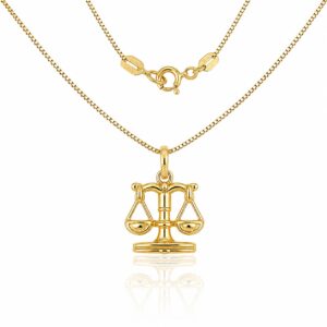 Ζώδιο ασημένιο επίχρυσο ζυγός - Online eshop stefana-gamou.gr