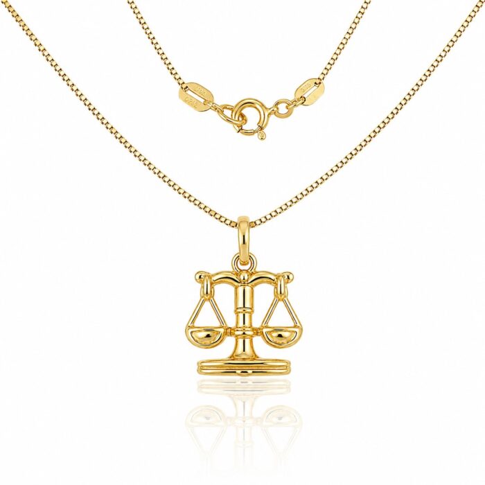 Ζώδιο ασημένιο επίχρυσο ζυγός - Online eshop stefana-gamou.gr