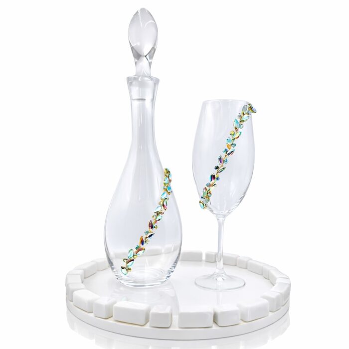 Σετ γάμου διακοσμημένο με Swarovski - Stefana-Gamou.gr