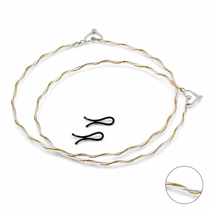 Δίχρωμα στέφανα γάμου με τελείωμα καρδιά - eshop stefana-gamou.gr
