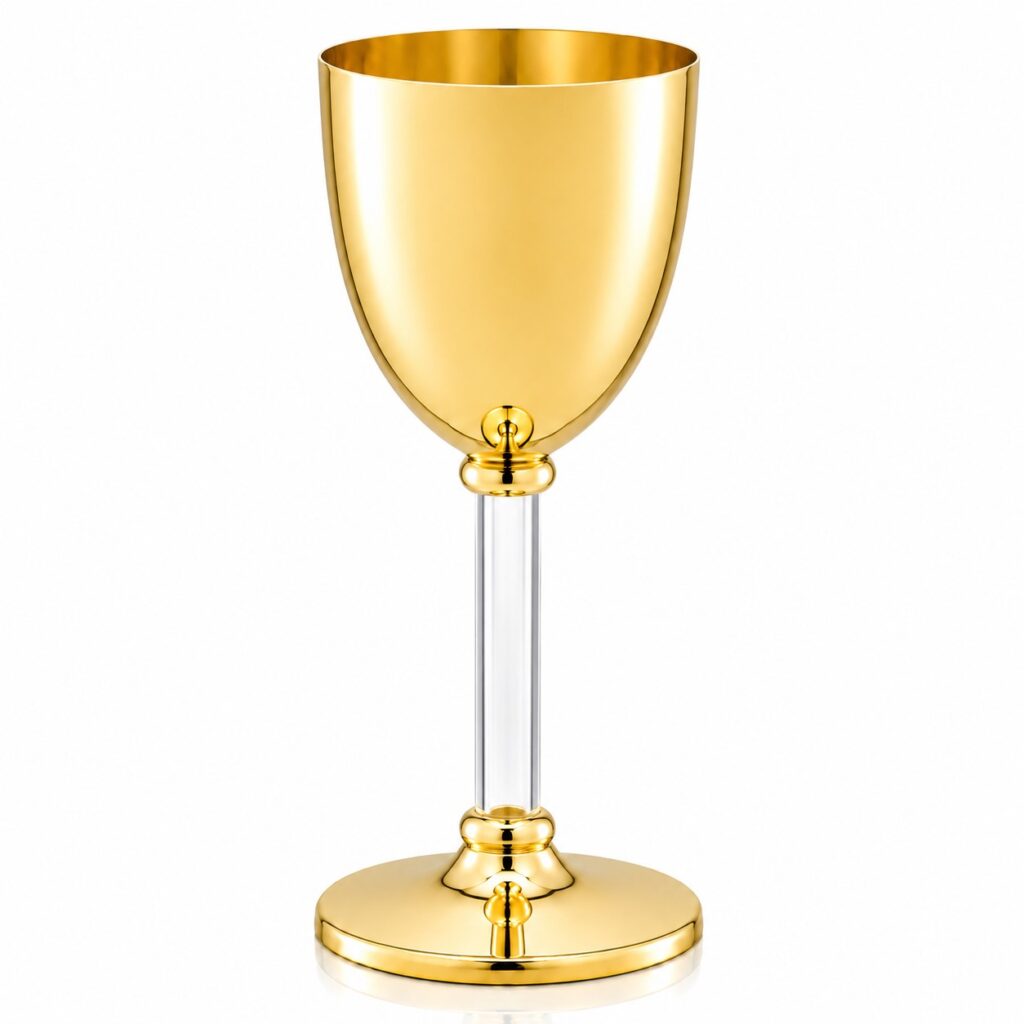 Ποτήρι Κρασιού σε Χρυσό με Plexiglass - Online stefana-gamou.gr