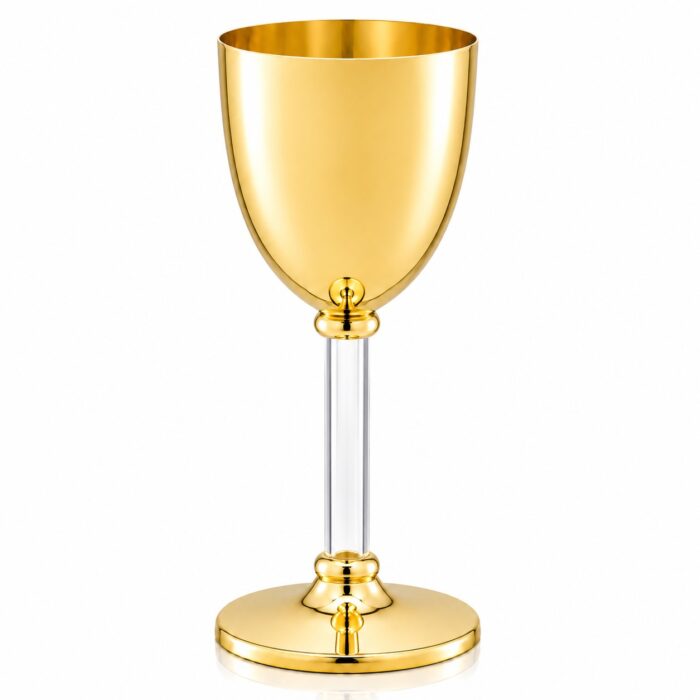 Ποτήρι Κρασιού σε Χρυσό με Plexiglass - Online stefana-gamou.gr