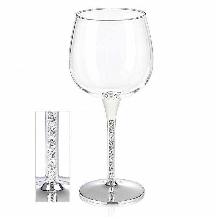 Ποτήρι κρασιού γάμου Swarovski - Online eshop stefana-gamou.gr