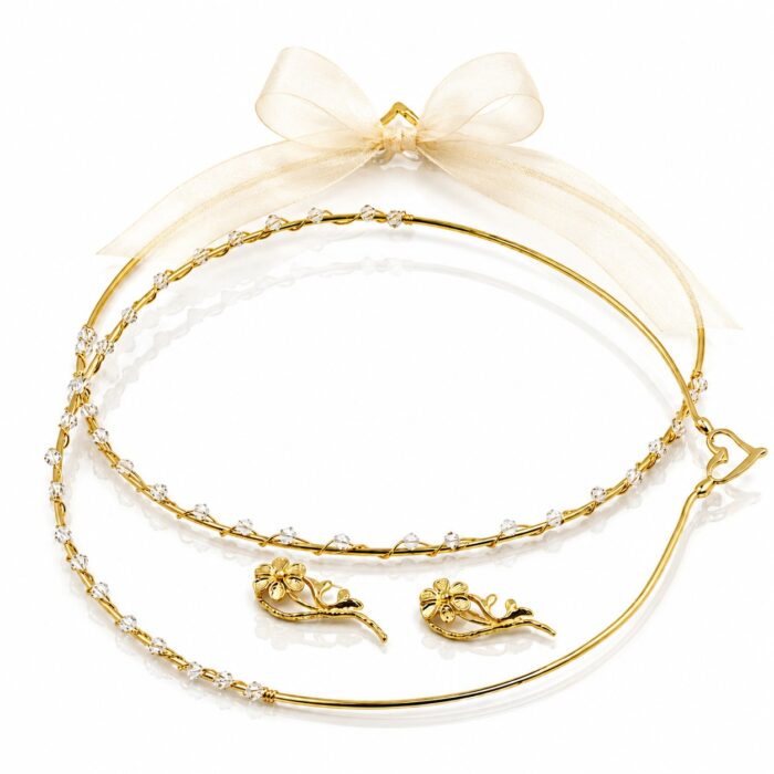 Χρυσά στέφανα διακοσμημένα με ζιργκόν Swarovski