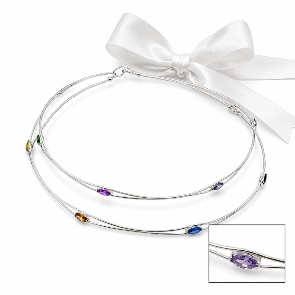 Ασημένια στέφανα με ζιργκόν swarovski χρωματιστά
