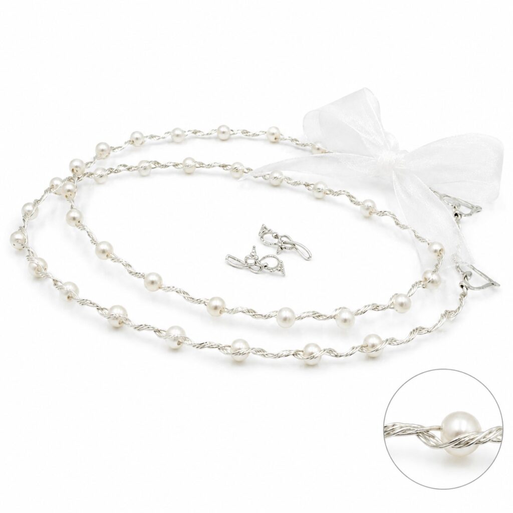 Επάργυρα στέφανα γάμου με πέρλες - Shop online www.stefana-gamou.gr