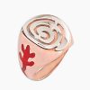 Δαχτυλίδι ασημένιο & ροζ χρυσό με σχέδιο μαίανδρος