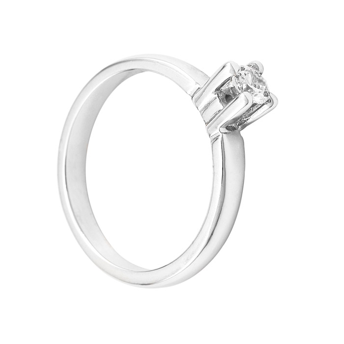 Μονόπετρo δαχτυλίδι Κ18 λευκόχρυσο με διαμάντι