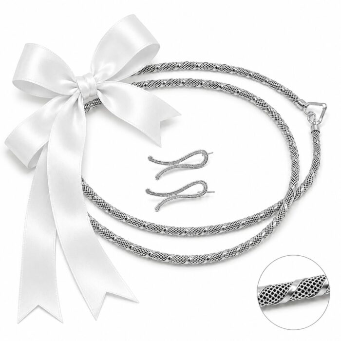 Επάργυρα στέφανα γάμου σε σχέδιο δαντέλα - eshop stefana-gamou.gr