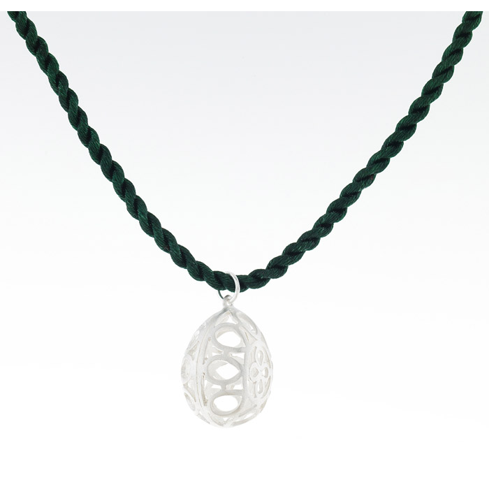 Ασημένιο διάτρητο αβγό δώρο - Online eshop stefana-gamou.gr