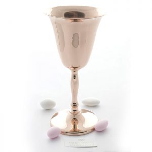 Ποτήρι κρασιού ροζ χρυσό επάργυρο - Online eshop stefana-gamou.gr