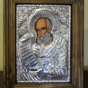 Εικόνα Αγιος Αθανάσιος με κάδρο ασημένια