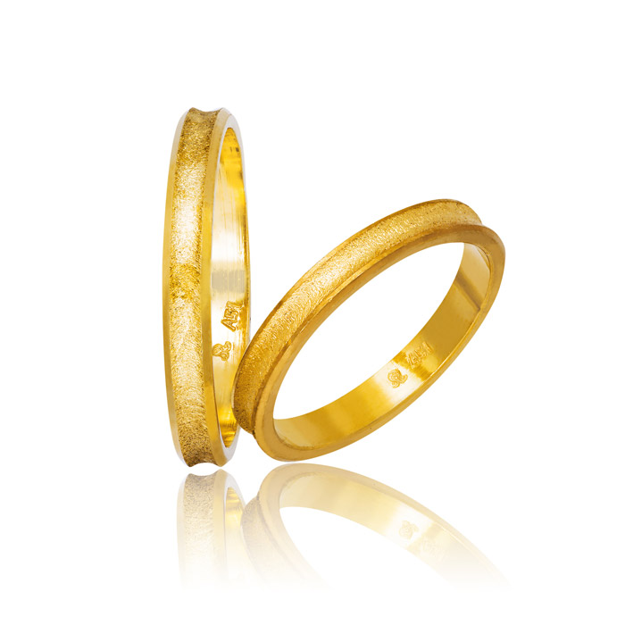 Βέρες γάμου με διαχρονικό design σε κίτρινο χρυσό - stefana-gamou.gr