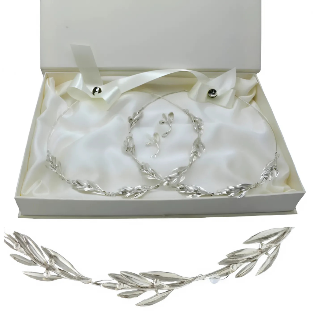 Ασημένια στέφανα γάμου κομψά - Online eshop stefana-gamou.gr