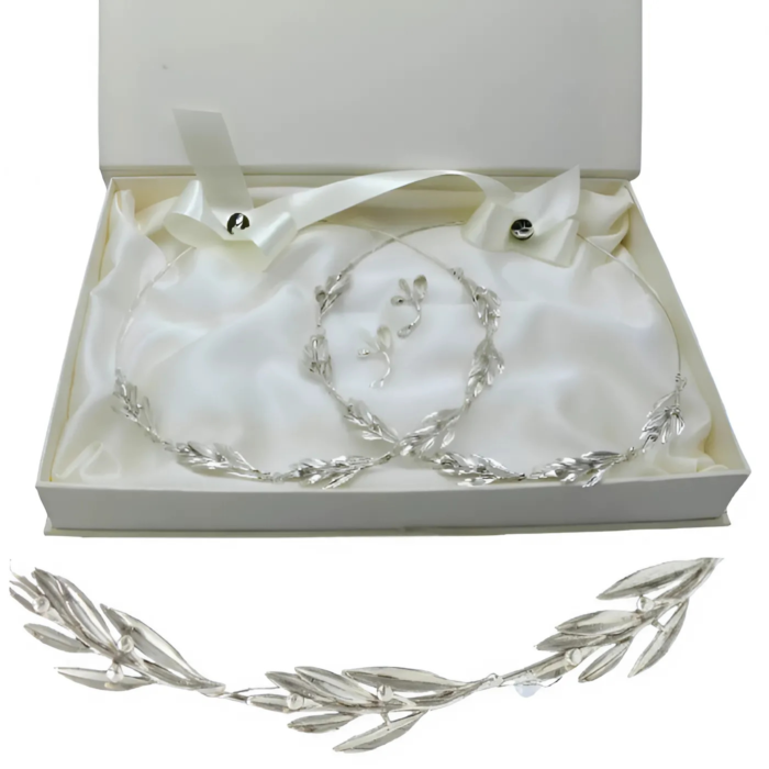 Ασημένια στέφανα γάμου κομψά - Online eshop stefana-gamou.gr
