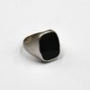Δαχτυλίδι ασημένιο με μαύρο σμάλτο - Eshop stefana-gamou.gr