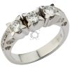 Μονόπετρο δαχτυλίδι με διαμάντια τρίπετρο - Τηλ 2114224719