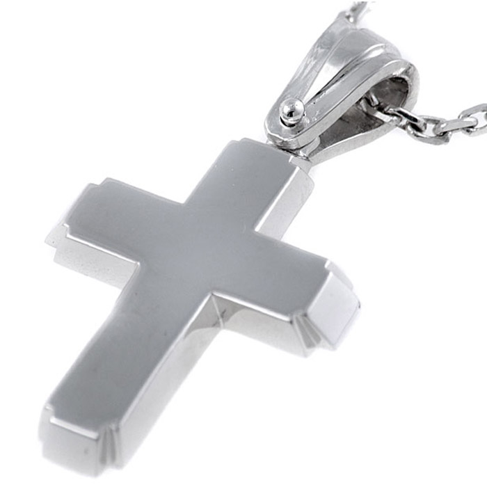 Βαπτιστικός σταυρός λευκόχρυσος για αγόρι- Online stefana-gamou.gr