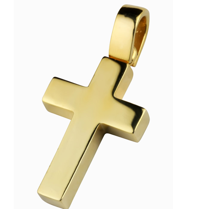 Κλασικός σταυρός βάπτισης χρυσός για αγόρι - Online stefana-gamou.gr