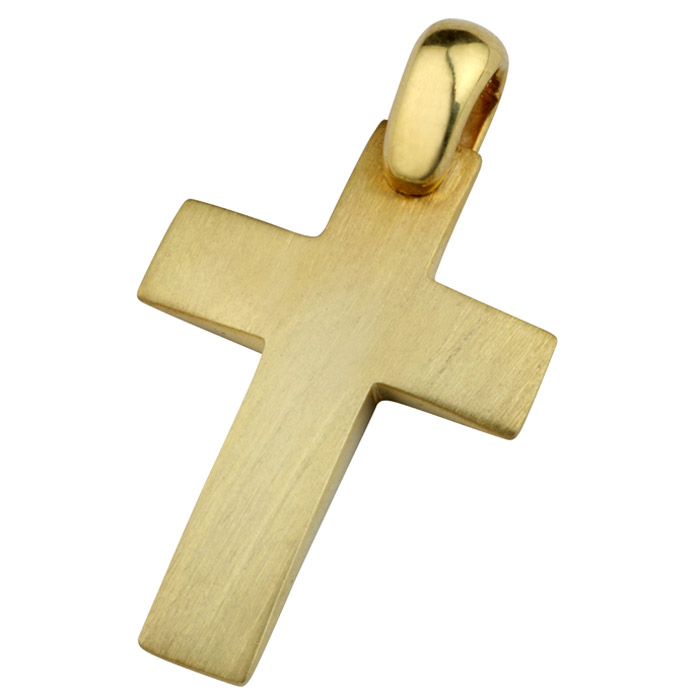 Κλασικός βαπτιστικός σταυρός σε χρυσό - Online stefana-gamou.gr