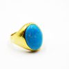 Χειροποίητο ανδρικό δαχτυλίδι με πέτρα τυρκουαζ - stefana-gamou