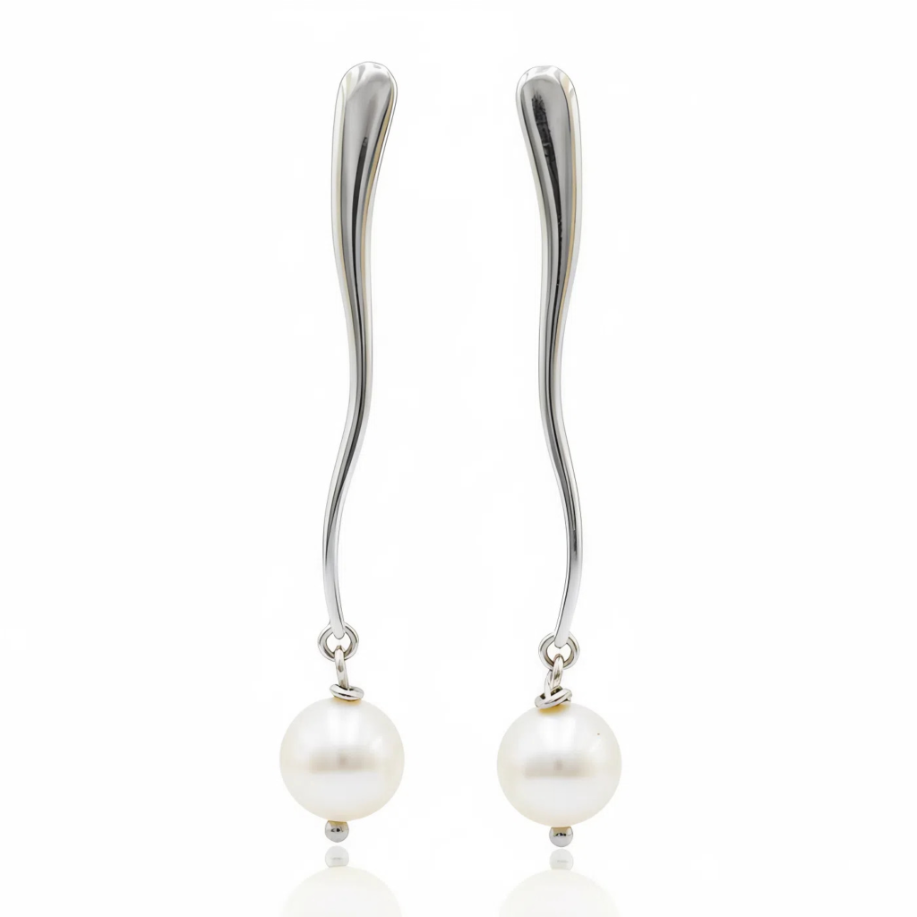 Σκουλαρίκια με μαργαριτάρι και ζιργκόν Swarovski - stefana-gamou