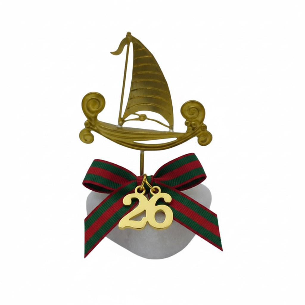 Γούρι χριστουγεννιάτικο καραβάκι