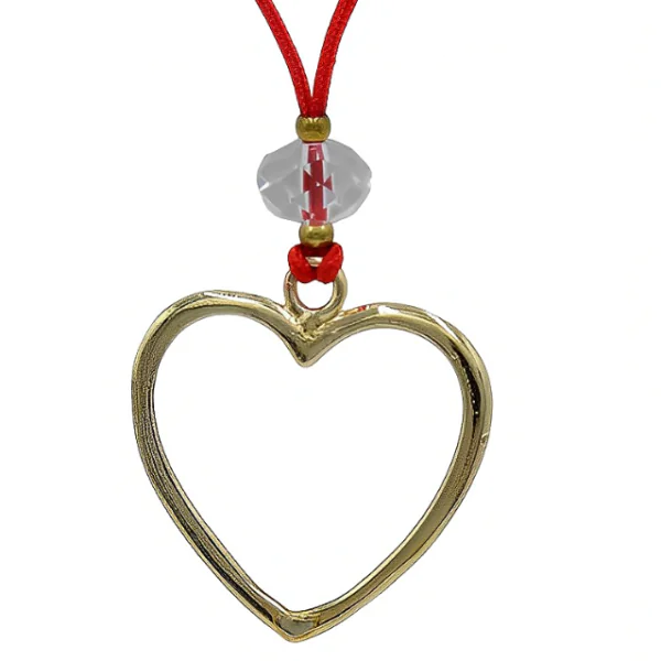 Καρδιά με κορδόνι επάργυρη σε χρυσό - Eshop stefana-gamou.gr