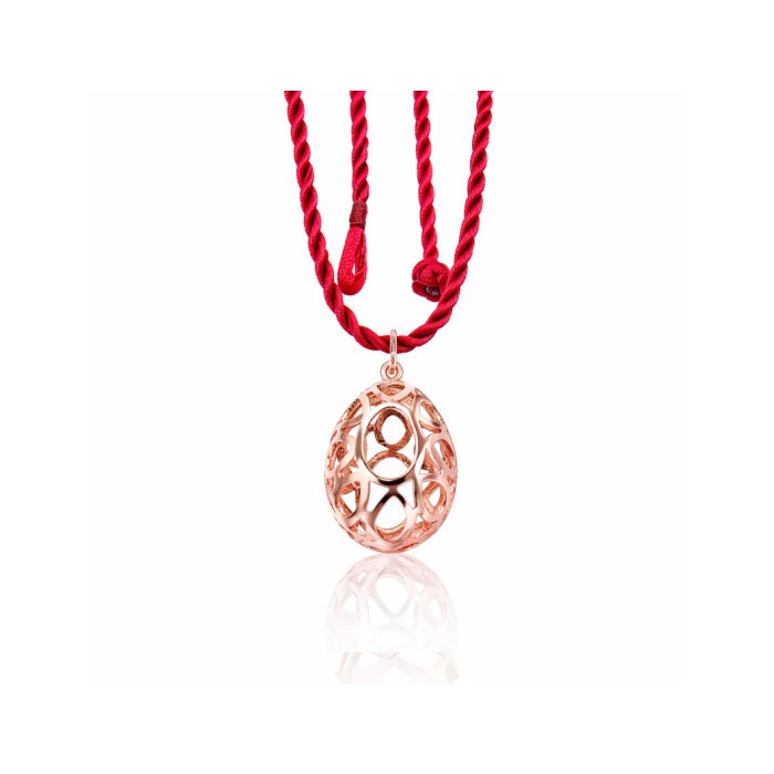 Ασημένιο αυγό ροζ χρυσό - Online eshop stefana-gamou.gr