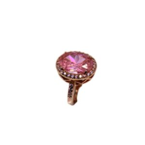 Δαχτυλίδι ροζ χρυσό με ζιργκόν swarovski - Online stefana-gamou.gr