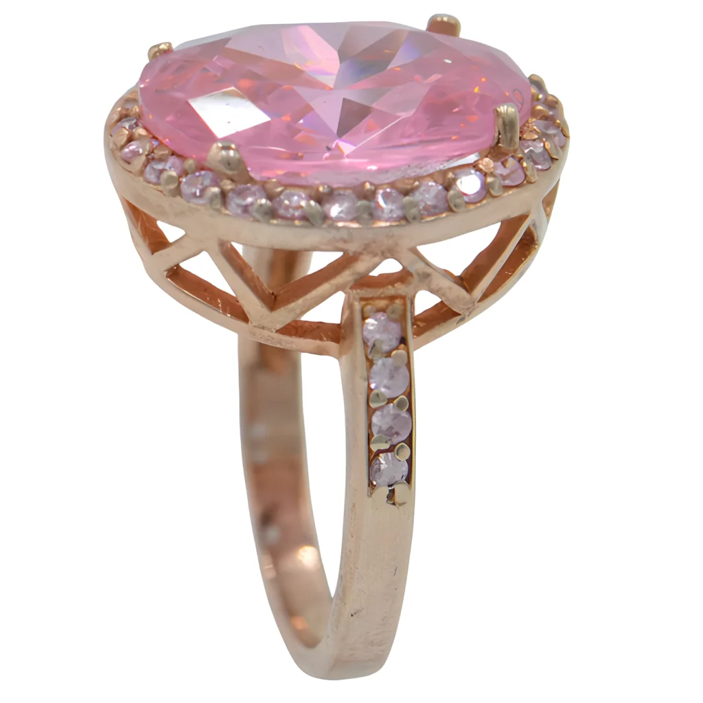 Δαχτυλίδι ροζ χρυσό με ζιργκόν swarovski - stefana-gamou.gr