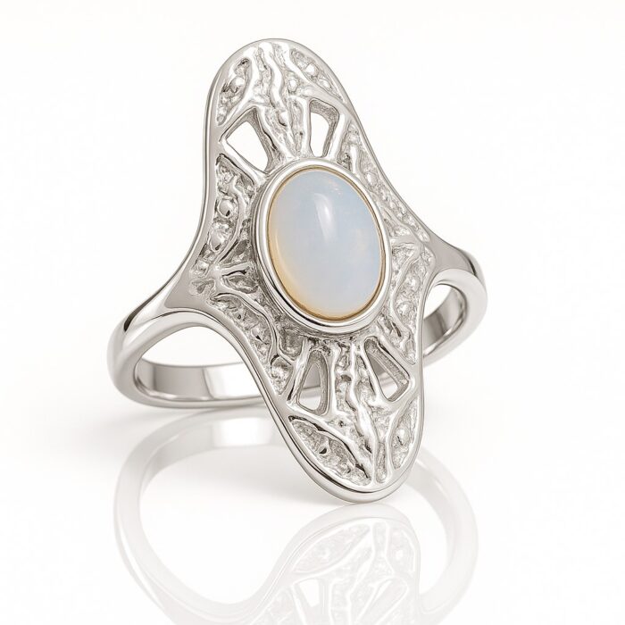 Vintage ασημένιο δαχτυλίδι σε ιδιαίτερη γραμμή - eshop stefana-gamou.gr