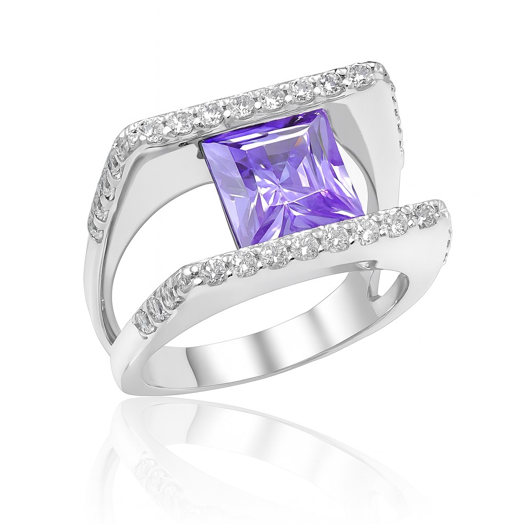 Χειροποίητο δαχτυλίδι ασημένιο με ζιργκόν swarovski