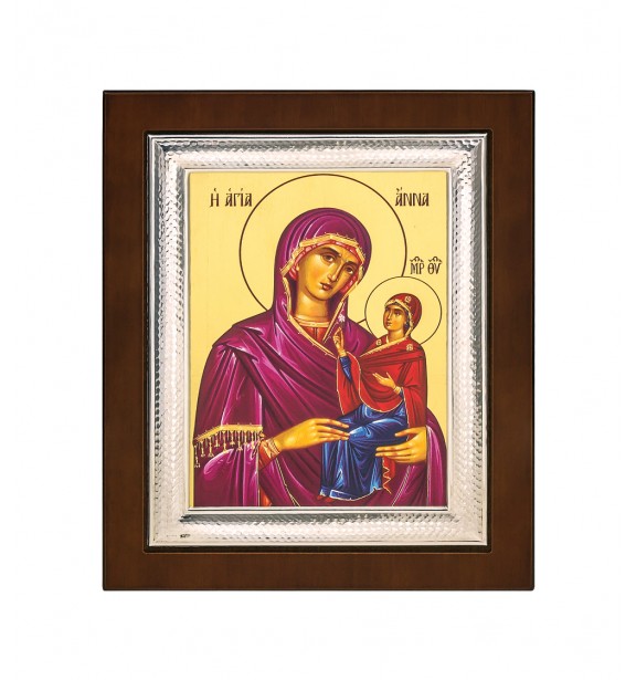 Εικόνα ασημένια Αγία Άννα- 2114224719 - eshop stefana-gamou.gr