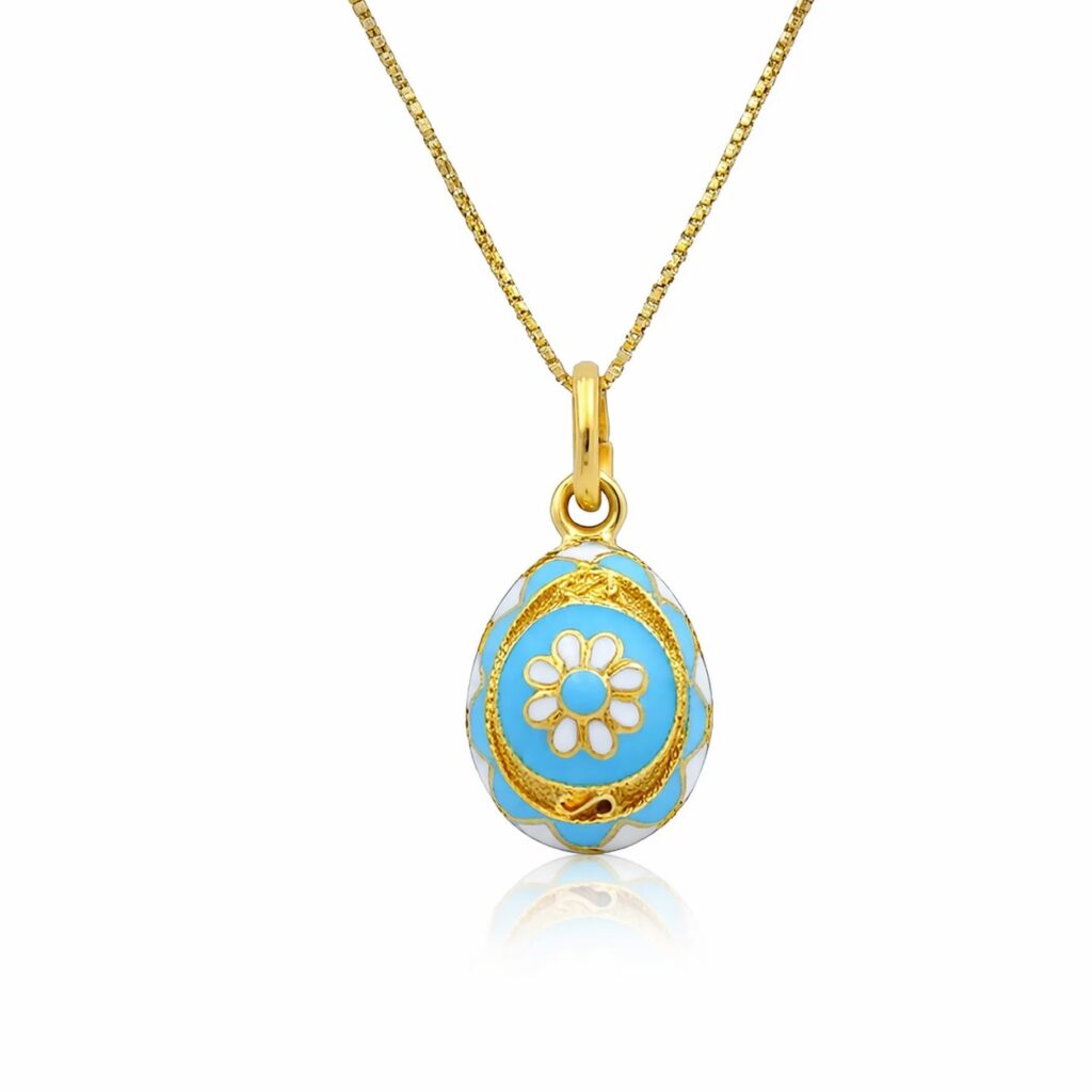 Κολιέ αβγό μπλε τουρκουάζ - Online shop ketsetzoglou.com