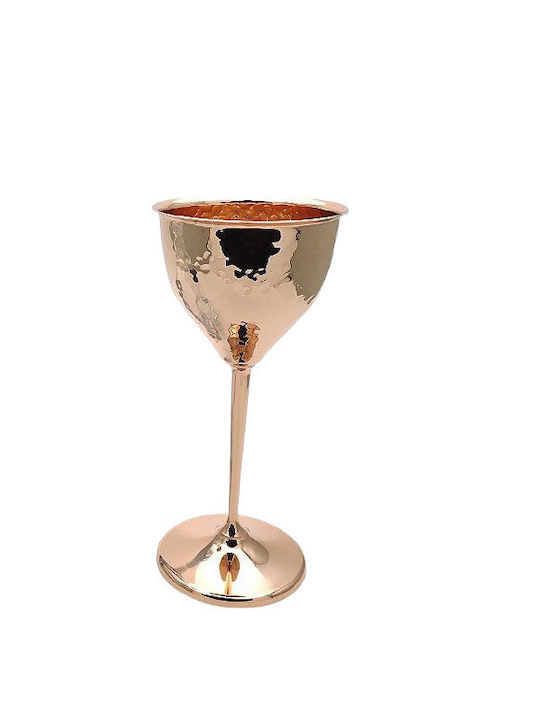 Ποτήρι ροζ σφυρήλατο κρασιού -stefana-gamou.gr