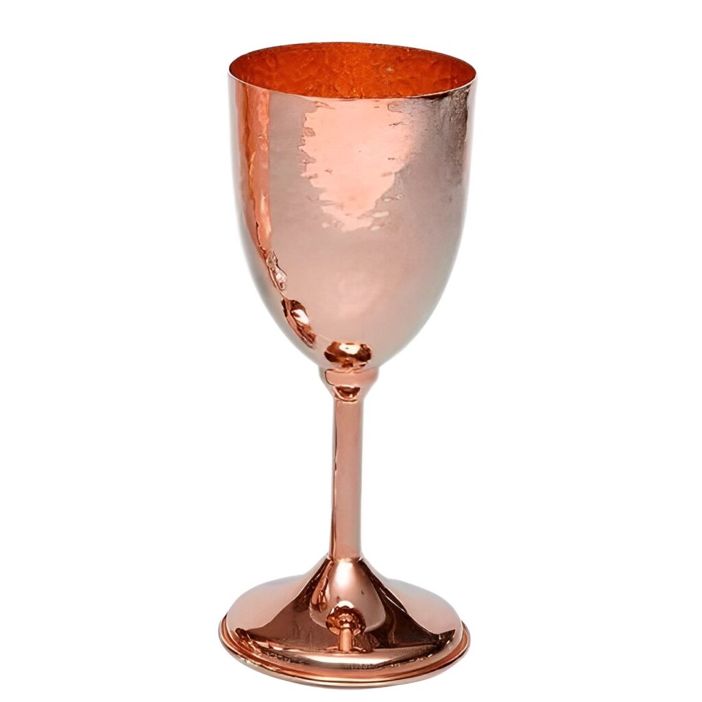 Ποτήρι κρασιού σφυρήλατο ροζ - Online eshop stefana-gamou.gr